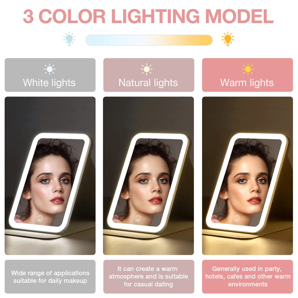 Miroir Kintion avec 3 températures de couleur pour un rendu adaptable.