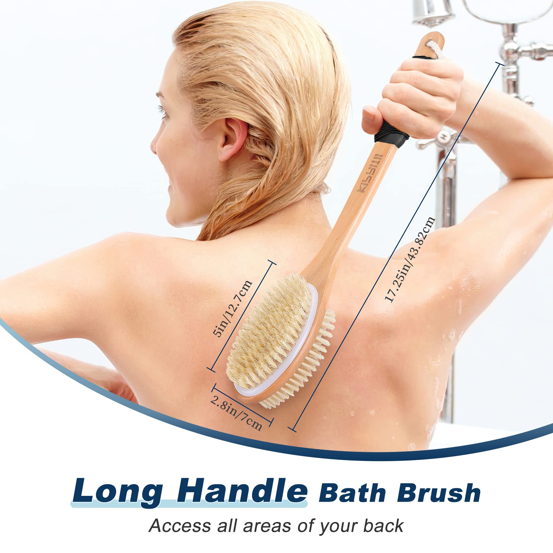 Brosse dos KIPRITII avec manche bois lotus, durable et imperméable