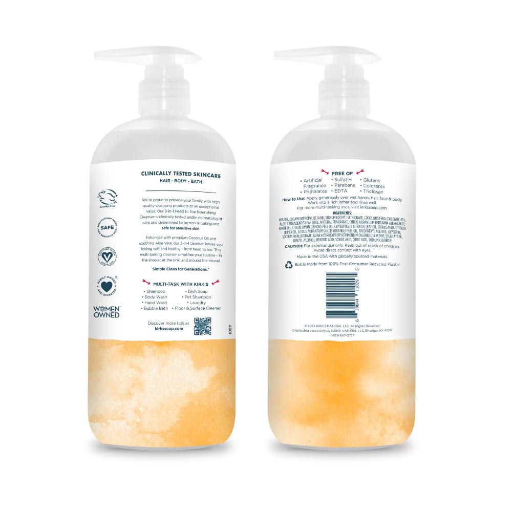 Kirk's 32oz pompe, format pratique pour usage quotidien.