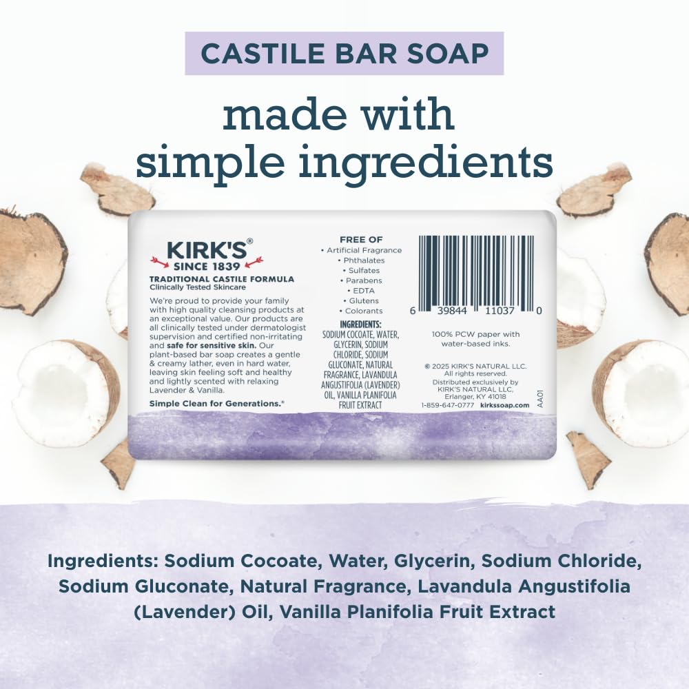 Savon en barre à base d’huile de coco, hydratation naturelle.