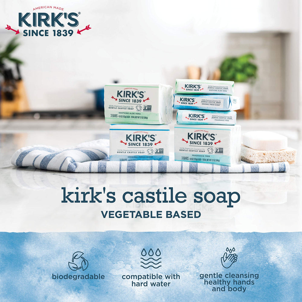 Kirk's Original Coco Castile Bar – texture crèmeuse pour une mousse légère.