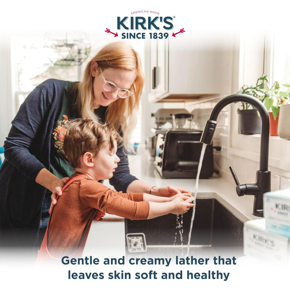 Kirk's Savon Doux, emballage respectueux pour l'environnement.