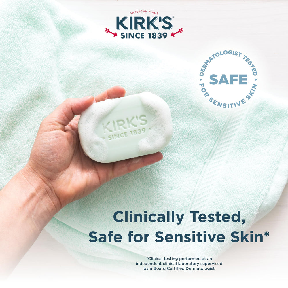 Kirk's Savon Doux, peau douce après la douche grâce à son action délicate.