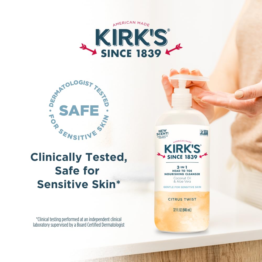 Senteur agrumes rafraîchissant de Kirk's lors de la douche.