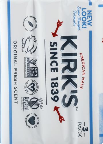 Kirk's Savon Castille Original - ingredients-clarifiés, liste simple et transparente.