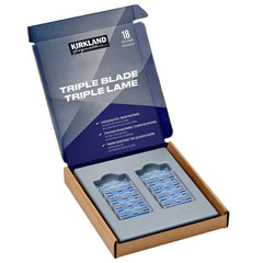 Cartouches Kirkland Signature avec lame triple pour un rasage précis et confortable.