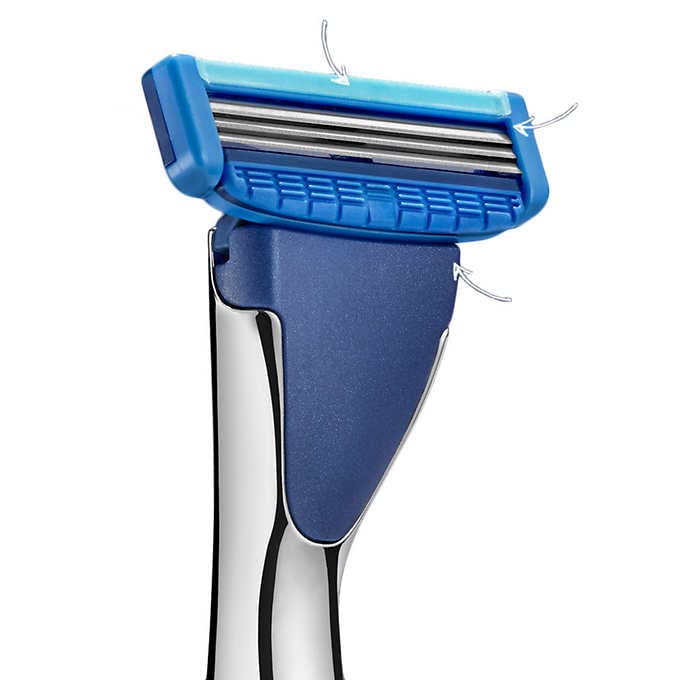 Ruban lubrifiant intégré Kirkland Signature offrant glisse en douceur et irritation réduite.