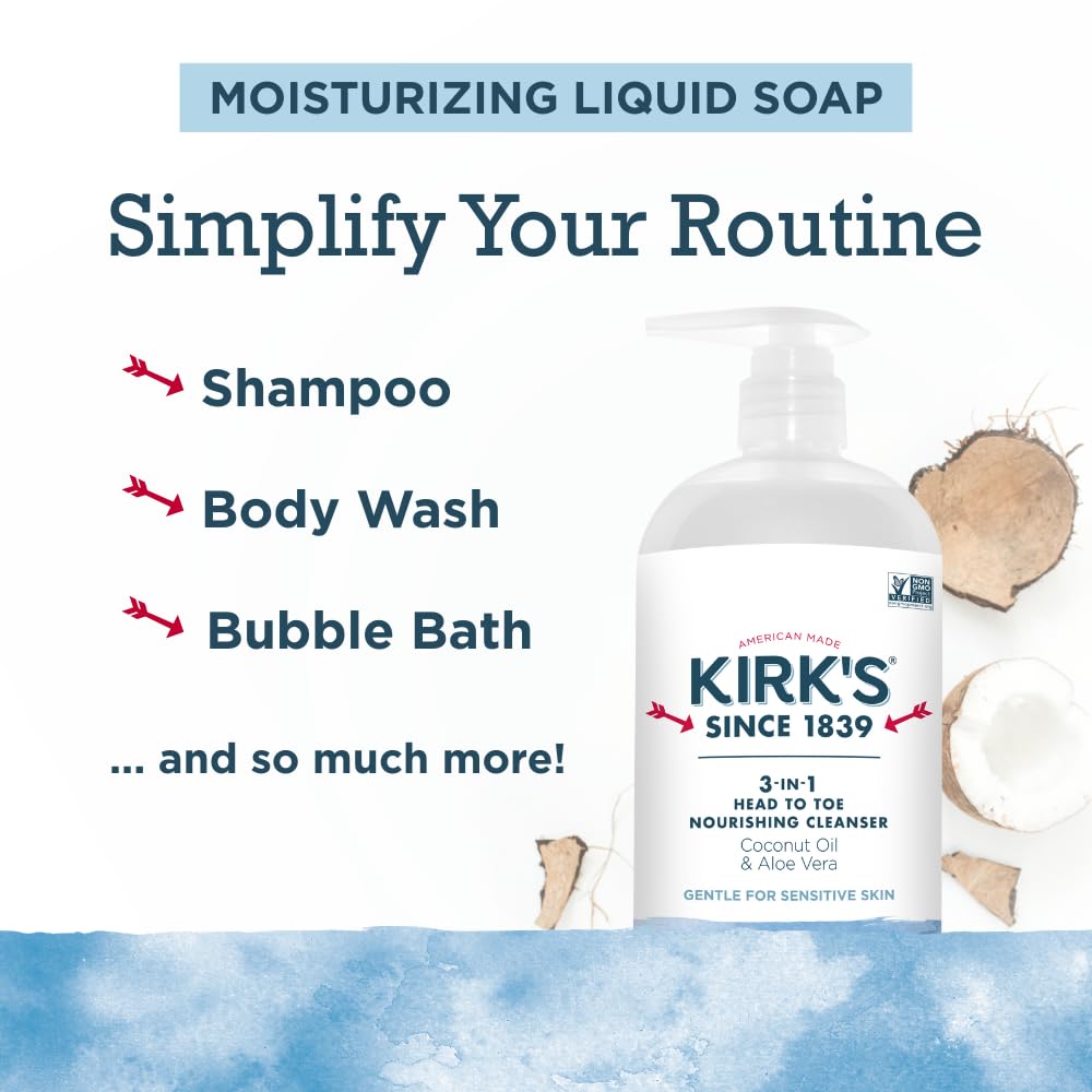 Kirk's huile de coco nourrissante pour les cheveux et la peau.