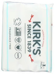 Kirk's Savon en barre sans parfum, texture douce pour usage quotidien.