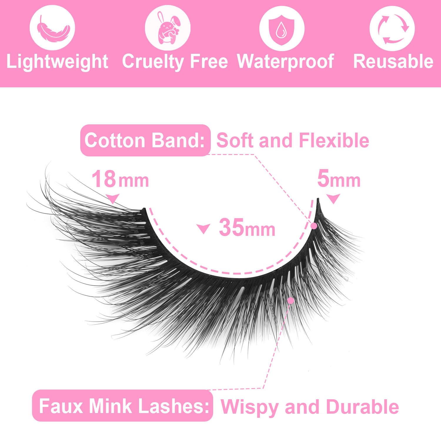 Kiromiro cils 3D faux mink légers et confortables