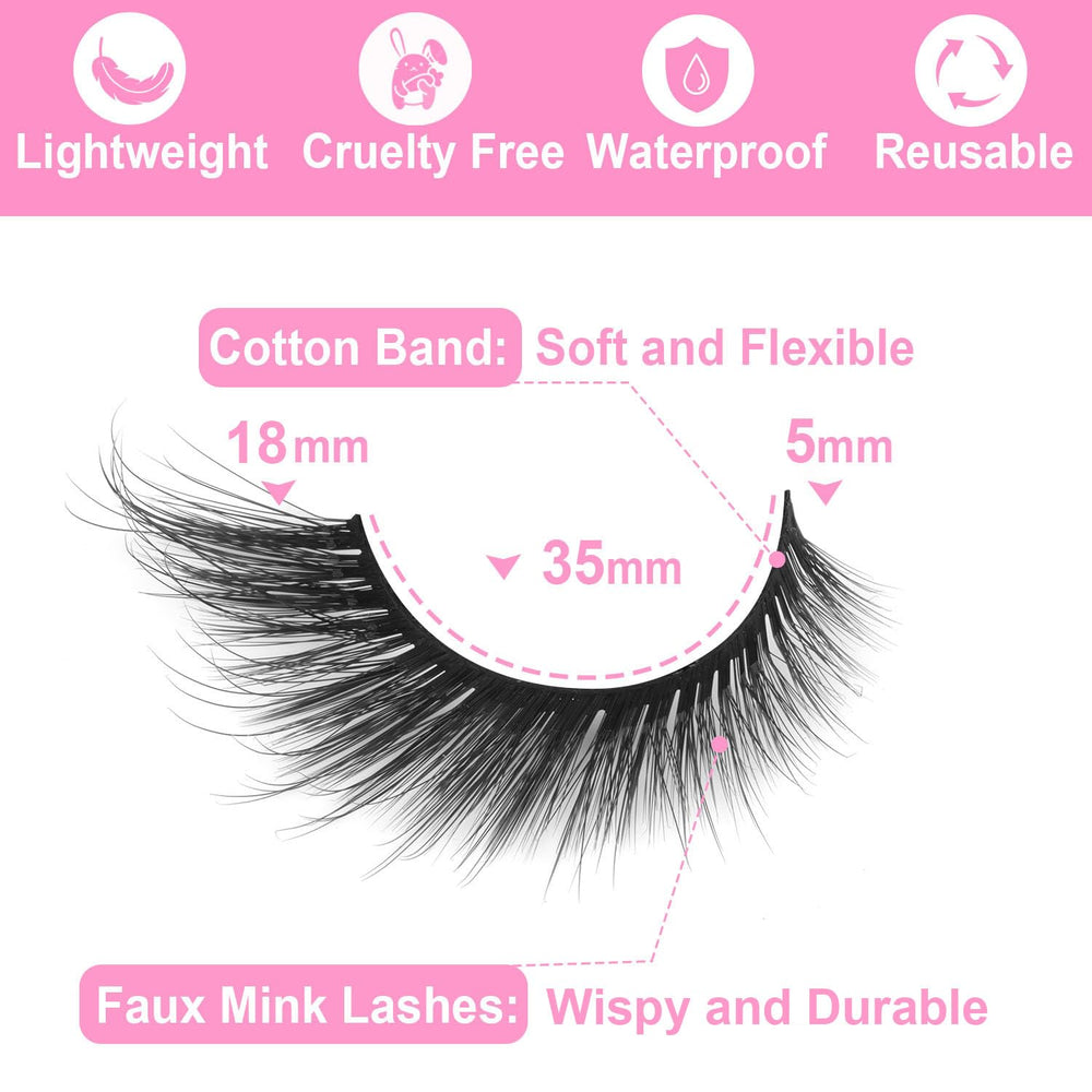 Kiromiro cils 3D faux mink légers et confortables