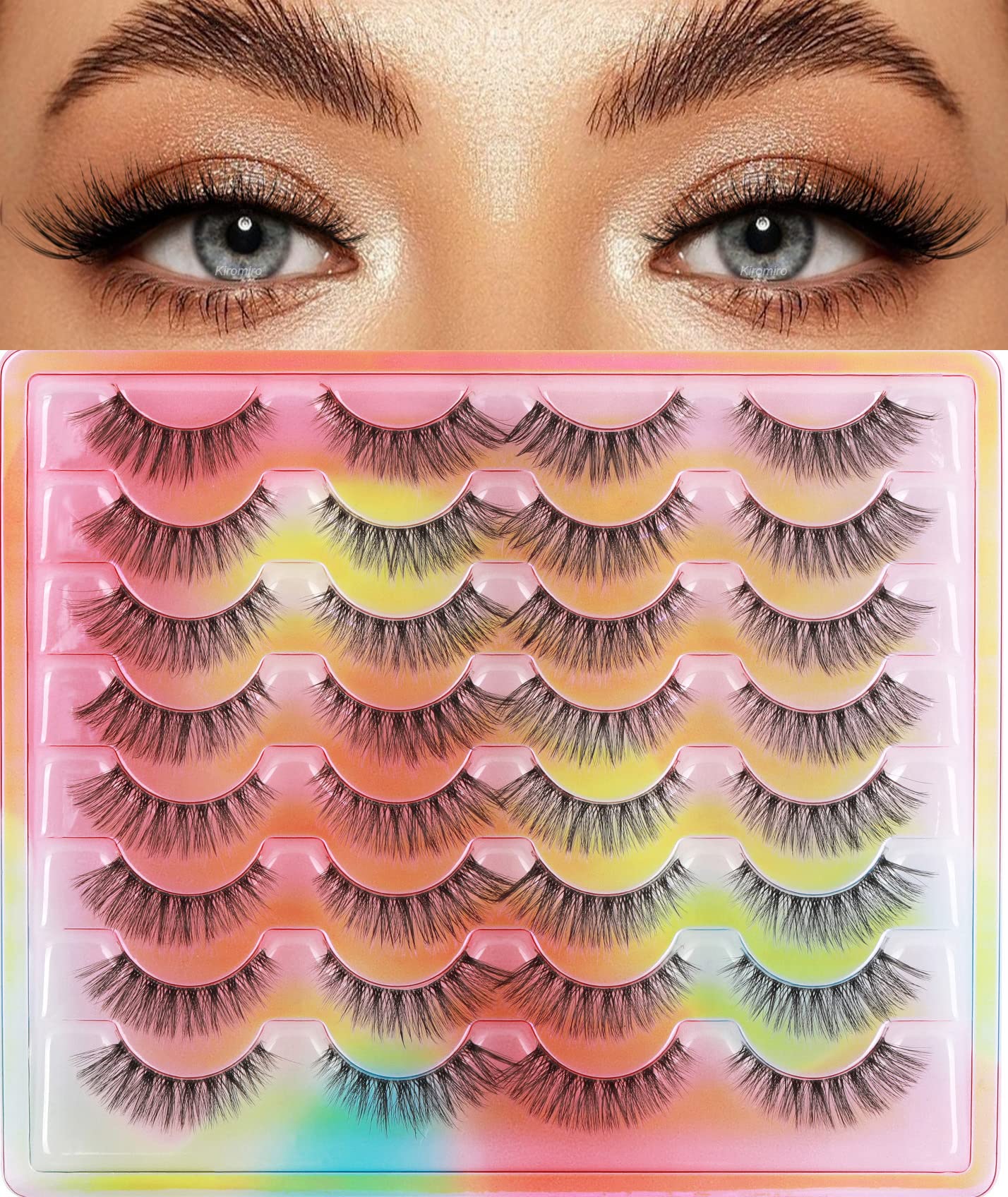Kiromiro cils faux regard naturel, bande transparente pour un look discret et lumineux