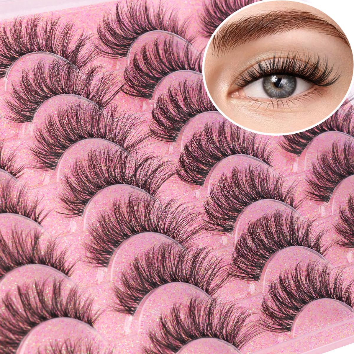 Kiromiro cils look naturel wispy avec bande transparente 16mm pour un effet quotidien