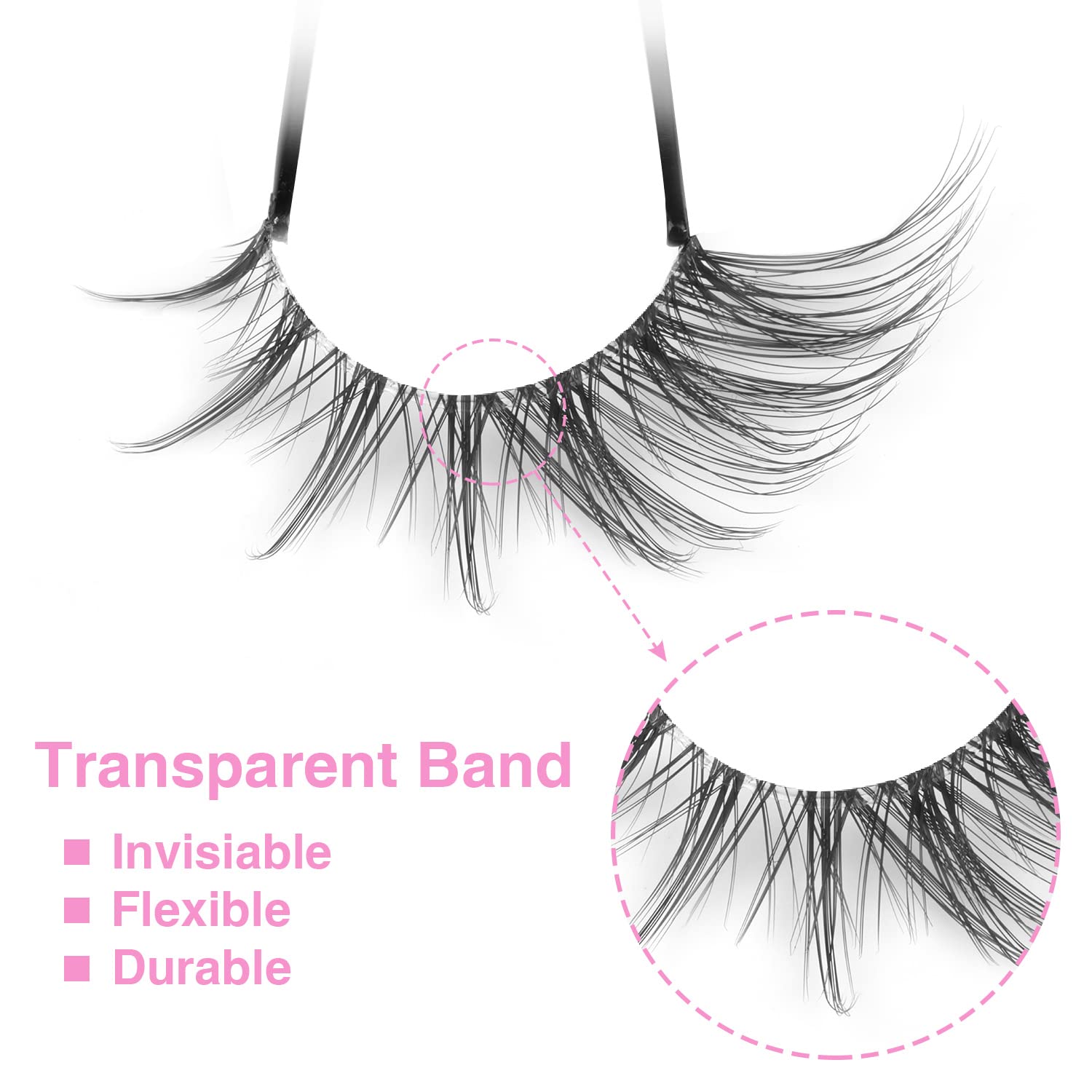 Kiromiro Manga Cils: bande transparente douce et confort hypoallergénique.