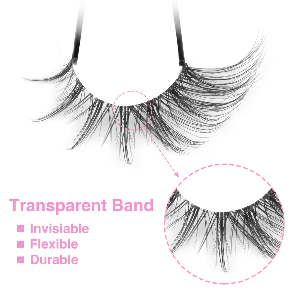 Kiromiro Manga Cils: bande transparente douce et confort hypoallergénique.