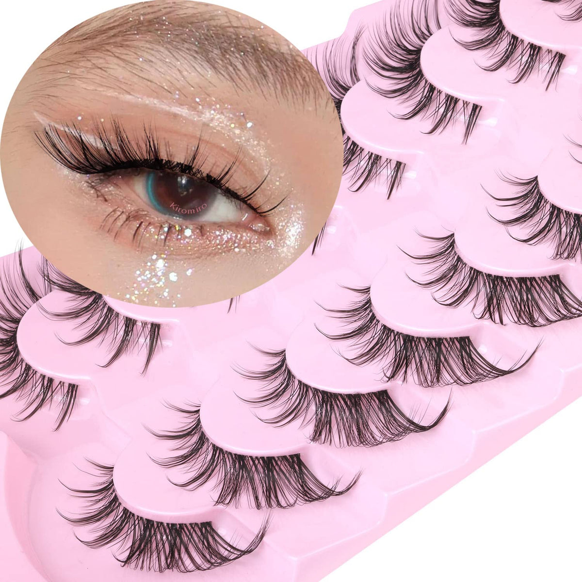 Kiromiro Manga Cils: regard renard avec bande transparente, look naturel.