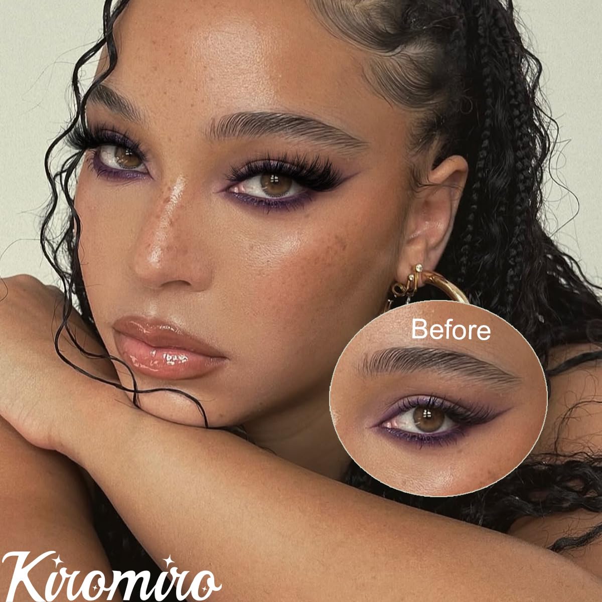 Kiromiro cils synthétiques 18mm, regard oeil-chat, réutilisables et durables pour plusieurs sessions