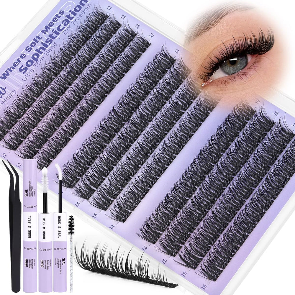 Kiromiro natural lash clusters kit 12–16mm for a subtle daily look