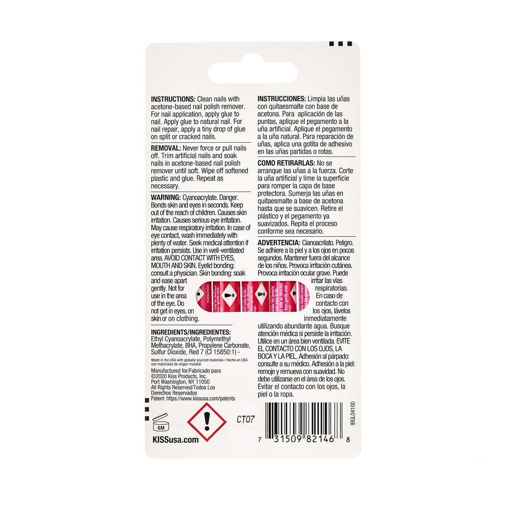 KISS Adhesif Gel Ongles Rose – saisie rapide et fixation fiable.