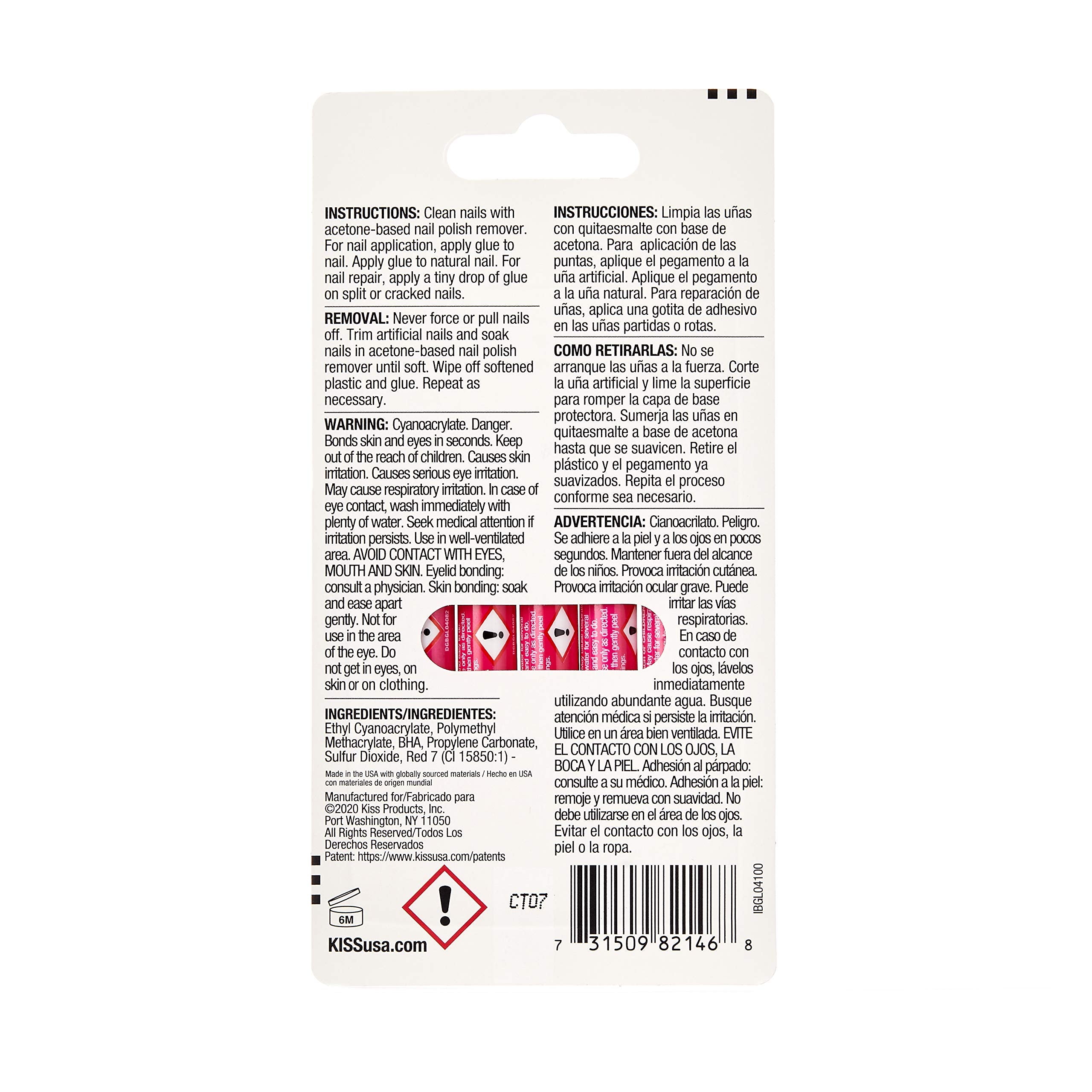 KISS Colle Gel Rose, expérience d application fluide pour fixer les décorations