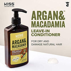 KISS Color & Care Argan et Macadamia, application facile sur cheveux propres ou rêches.