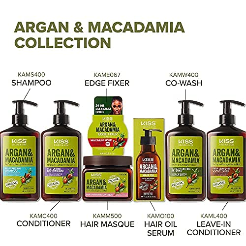 KISS Color & Care Argan et Macadamia, emballage pratique respectueux des ingrédients biologiques.