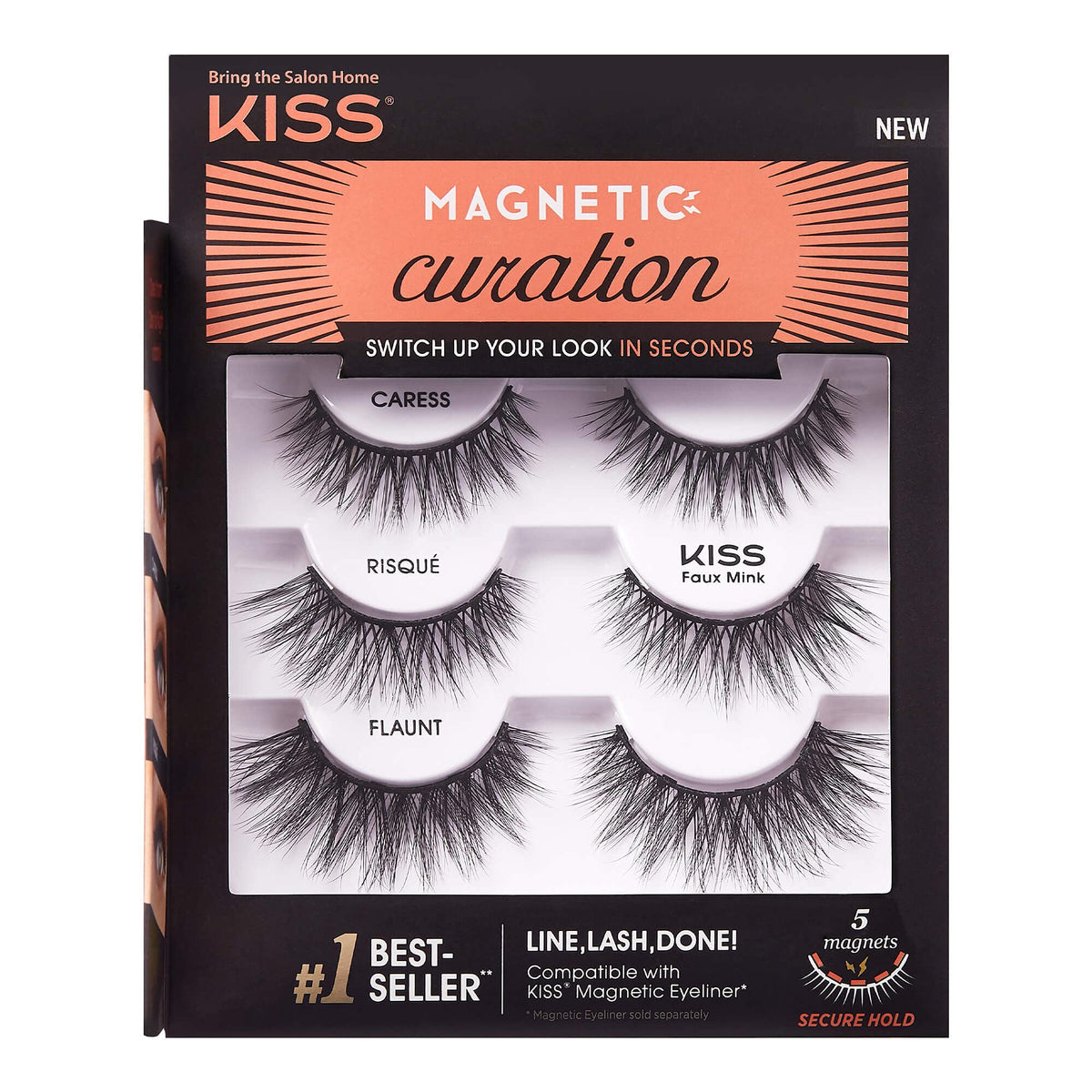 KISS curations magnétiques cils ensemble 3-paires : pose rapide et sécurisée.