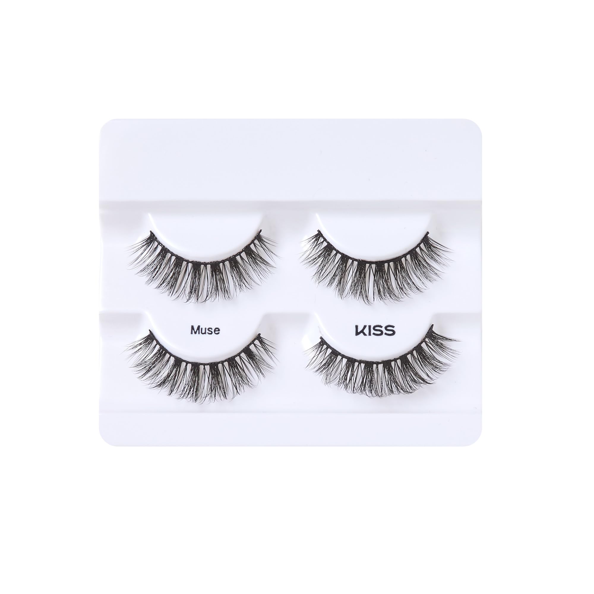 Look réaliste grâce à un pelage synthétique des cils Kiss Muse.
