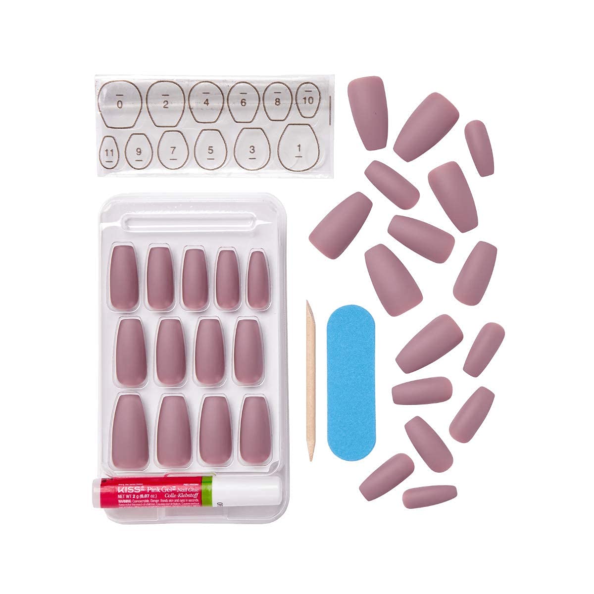 KISS Gel Fantasy: 28 faux ongles rose foncé pour un rendu uniforme