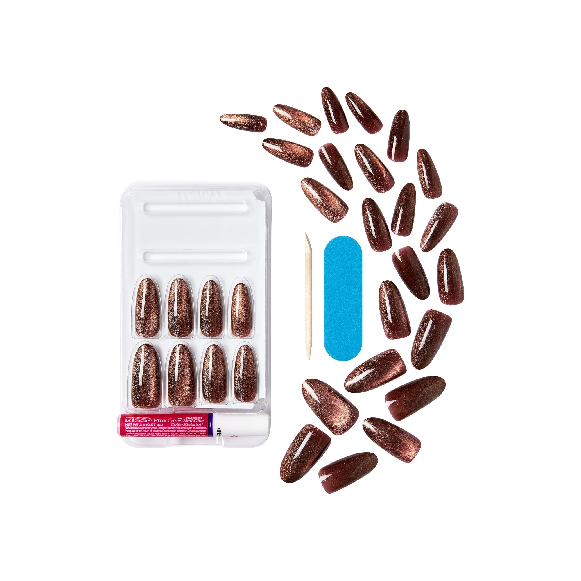 KISS Gel Fantasy: ongles longs chrome métallique pour une finition brillante et moderne