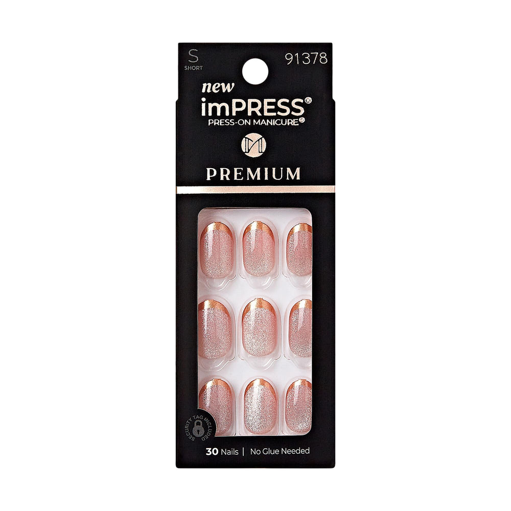 KISS imPRESS, boîte de 30 faux ongles, tailles variées pour une adaptation rapide.