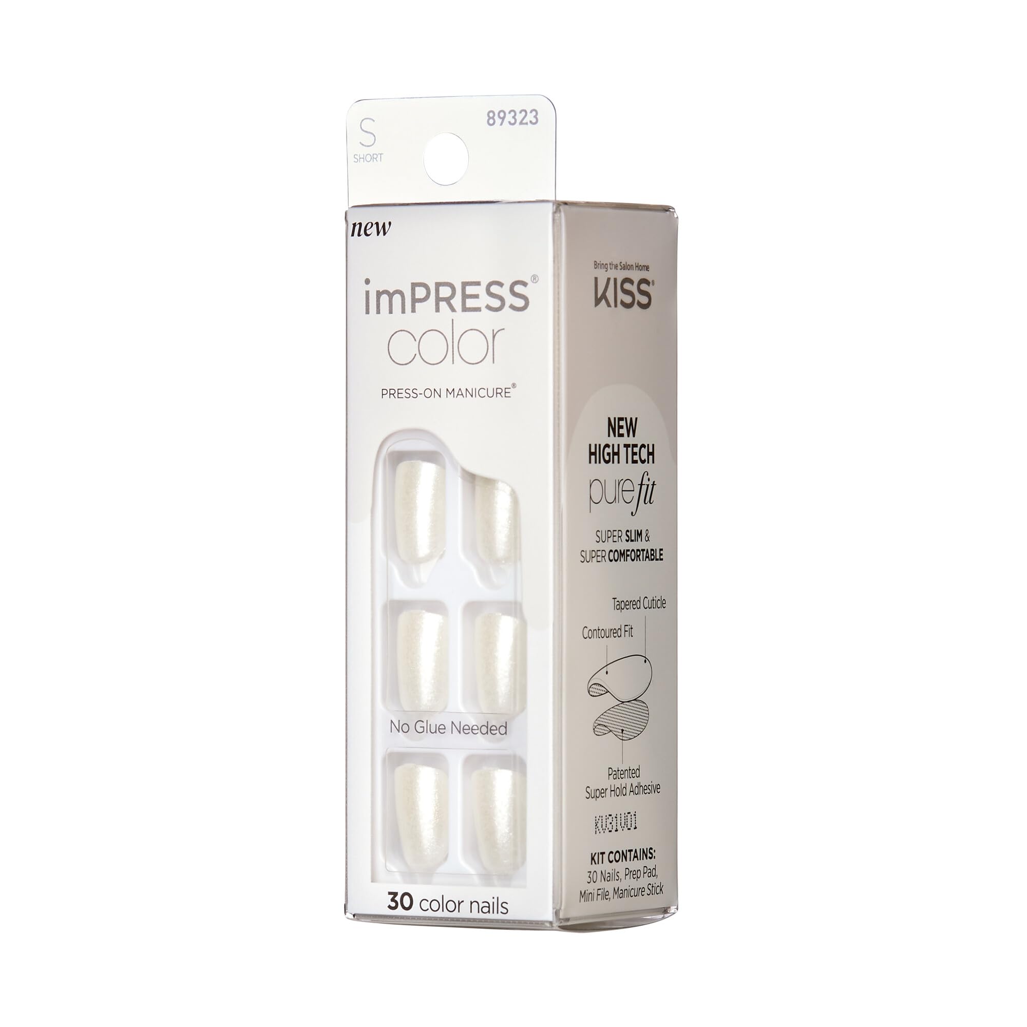KISS imPRESS Color Sans Colle Mani brillance longue durée, look salon.