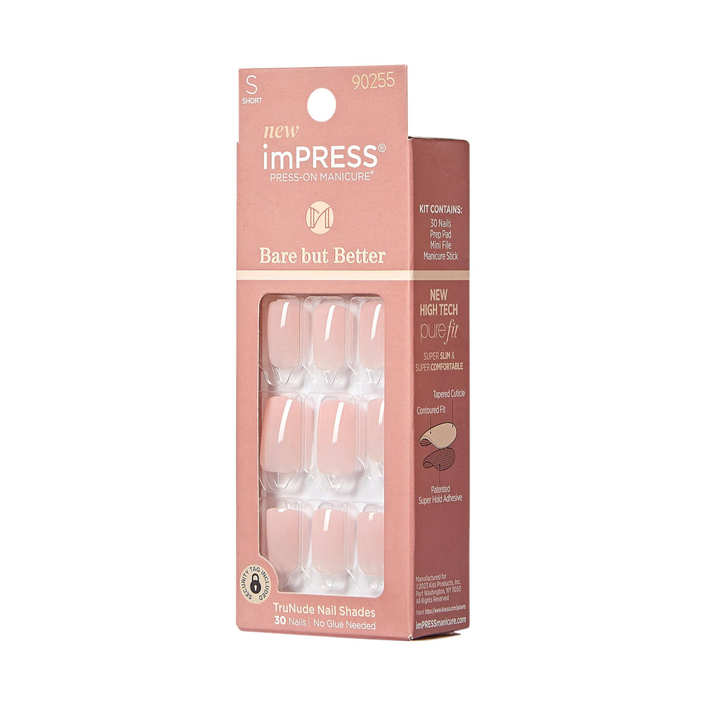 KISS imPRESS: design rose clair squoval, style doux et moderne.
