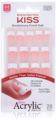 Kiss Kit Acrylique Salon Français avant-après net pour une manucure élégante
