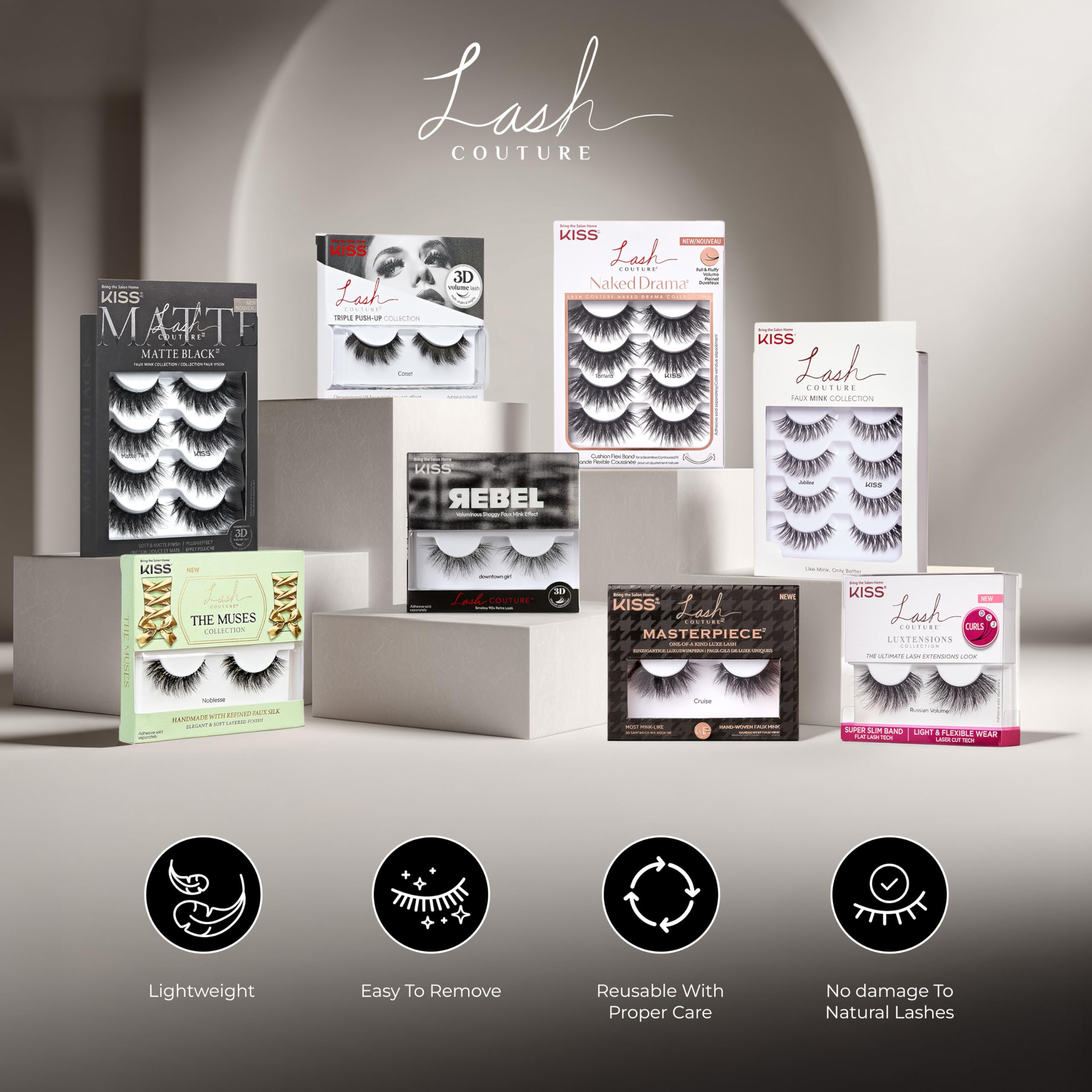 KISS Lash Couture – effet mink design pour un look moderne.