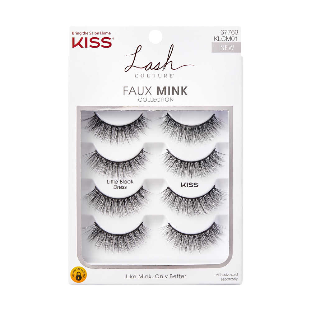 KISS Lash Couture Faux Mink – petite robe noire 12 mm, volume élégant et naturel.