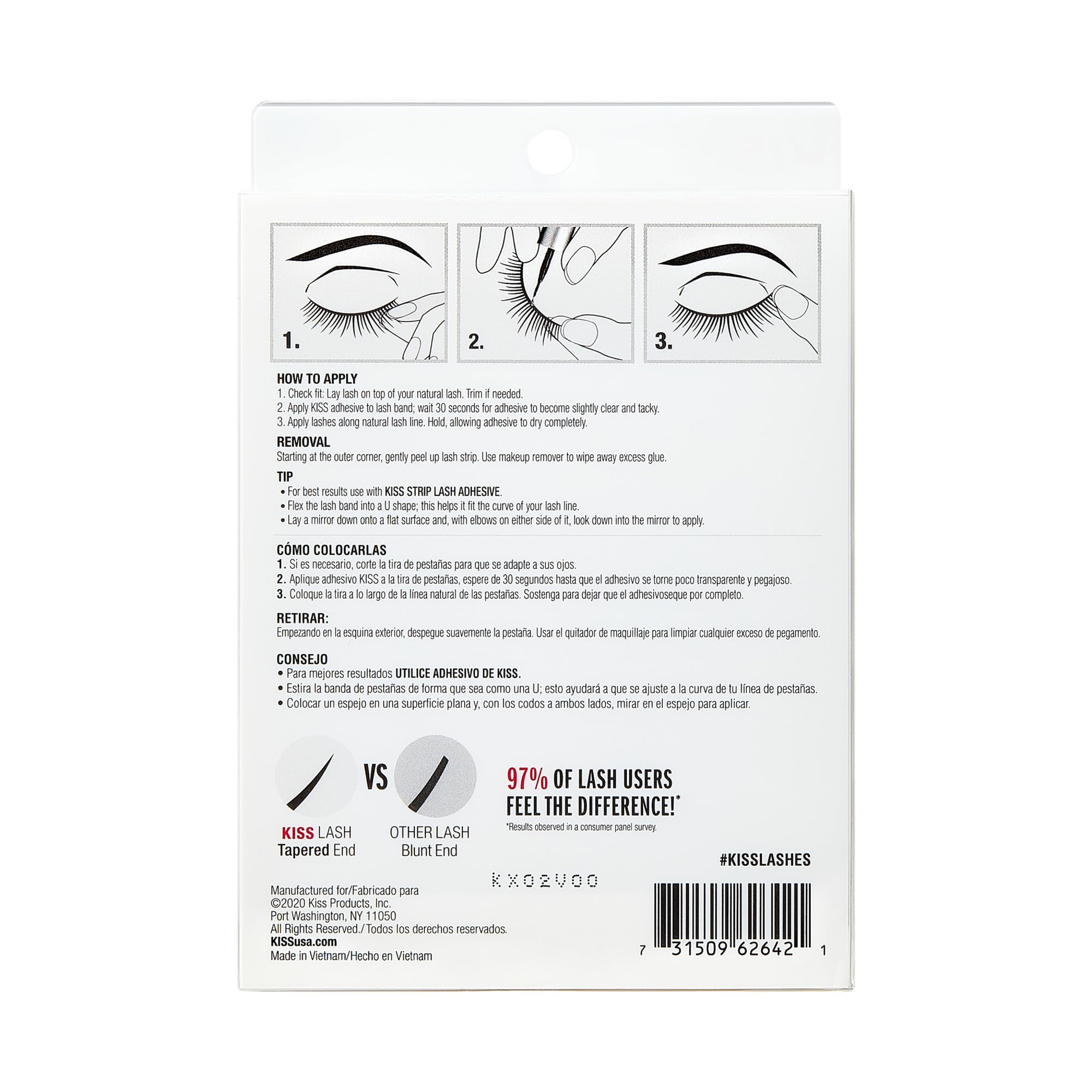 Colle non incluse pour les cils KISS Looks So Natural Sultry 12mm.