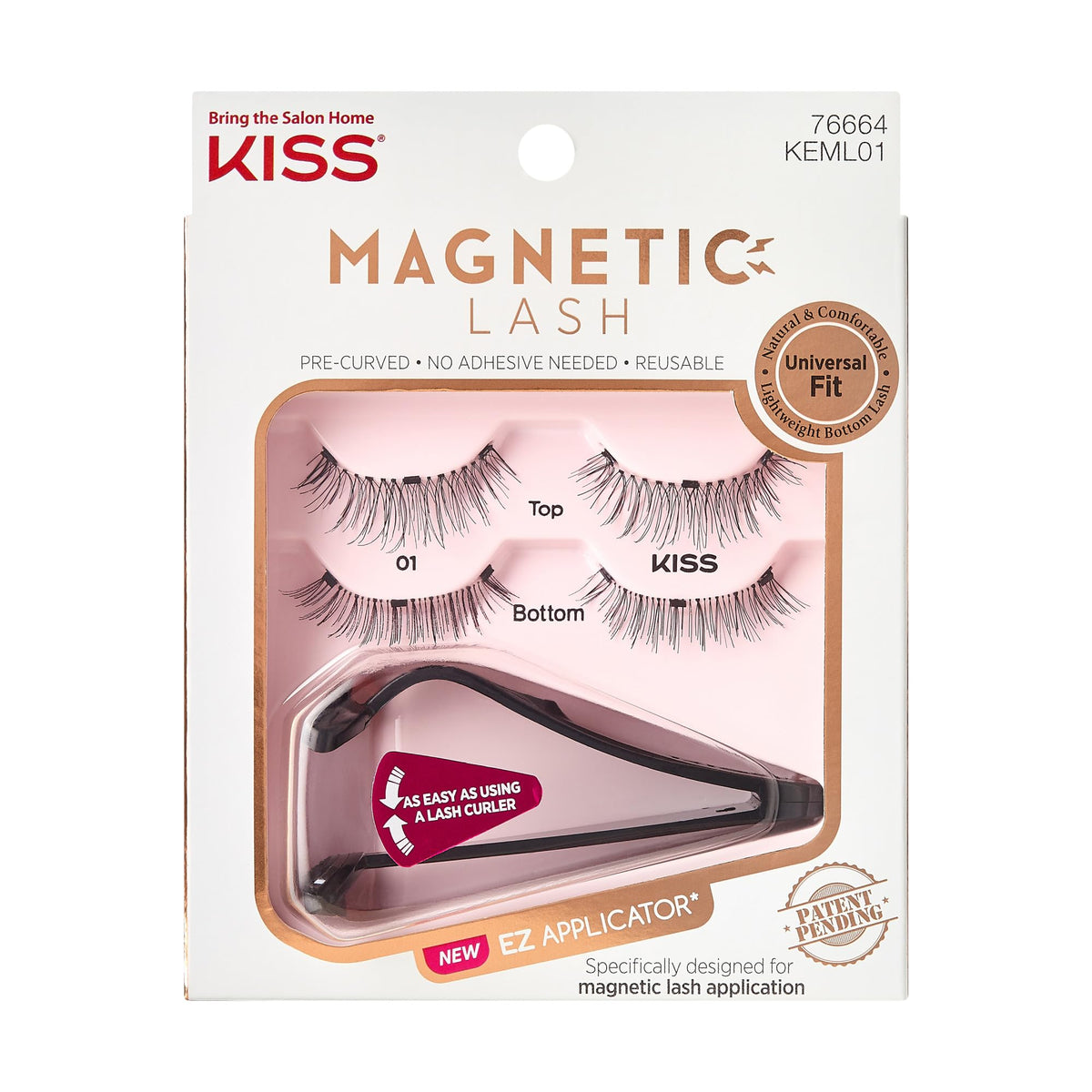 KISS Cils Magnétiques 01 avec aimants hauts pour une tenue sûre.