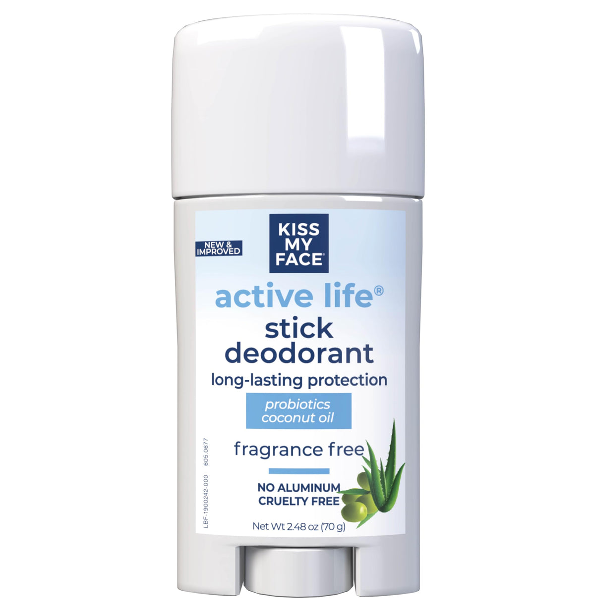 Kiss My Face Active Life Déodorant flacon-stick, protection durable sans aluminium