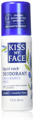 Kiss My Face Déodorant Rock Liquide sans parfum en bouteille, protection durable contre les odeurs.
