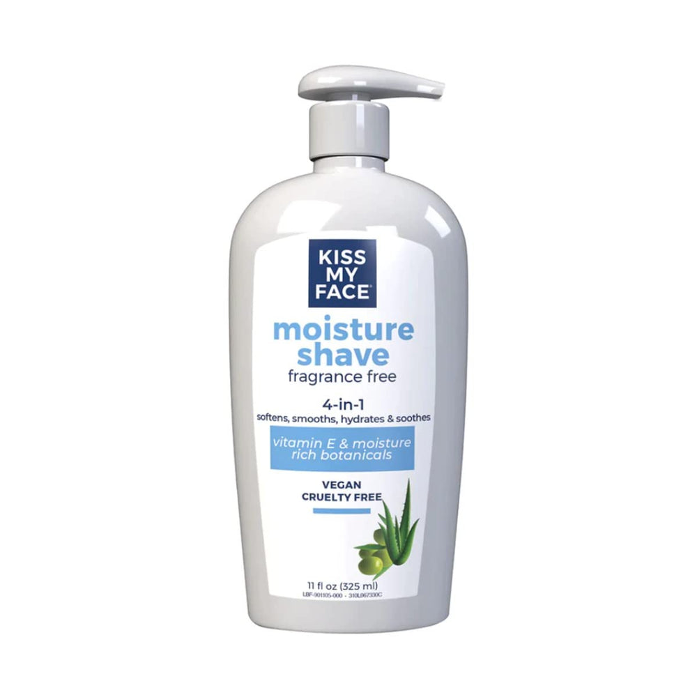 Kiss My Face Moisture Shave sans parfum — bouteille pompe pour une application hydratante