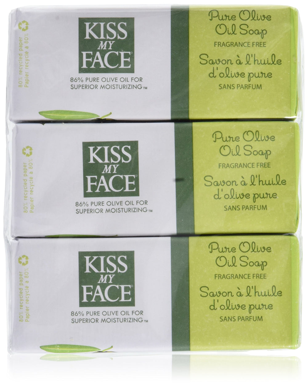Kiss My Face savon huile d'olive – hydratant durable pour toutes les peaux.