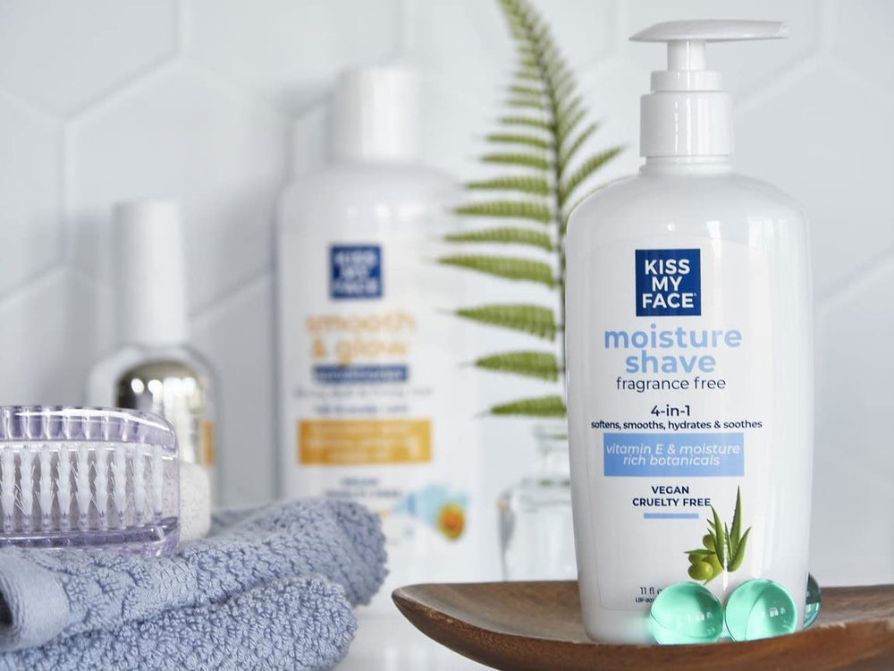 Utilisation quotidienne avec Kiss My Face Moisture Shave pour un rasage agréable