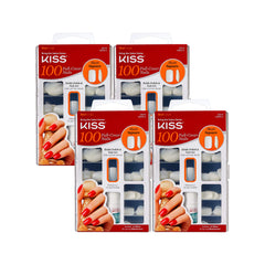 Ongles Kiss avec couverture complète et forme carré court pour un look naturel.