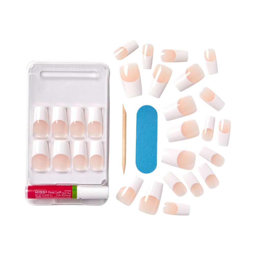 KISS design prêt-à-porter pour ongles coffins longs, parfait pour diverses occasions.