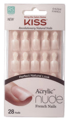 KISS Salon Acrylique couleur naturelle, ensemble de 28 ongles, style discret et élégant