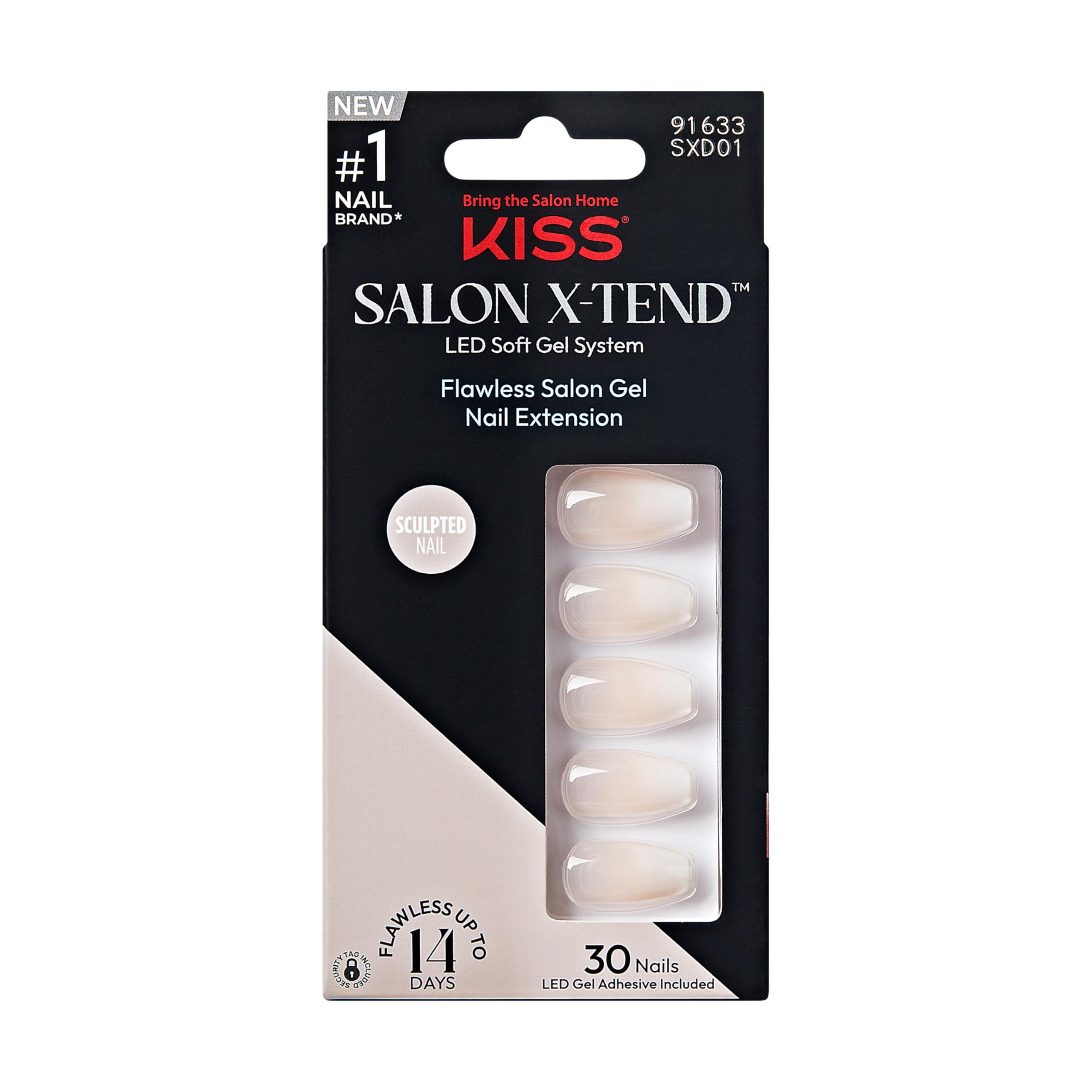 KISS Salon X-tend ensemble d’ongles prêt-à-poser pour look salon à domicile.