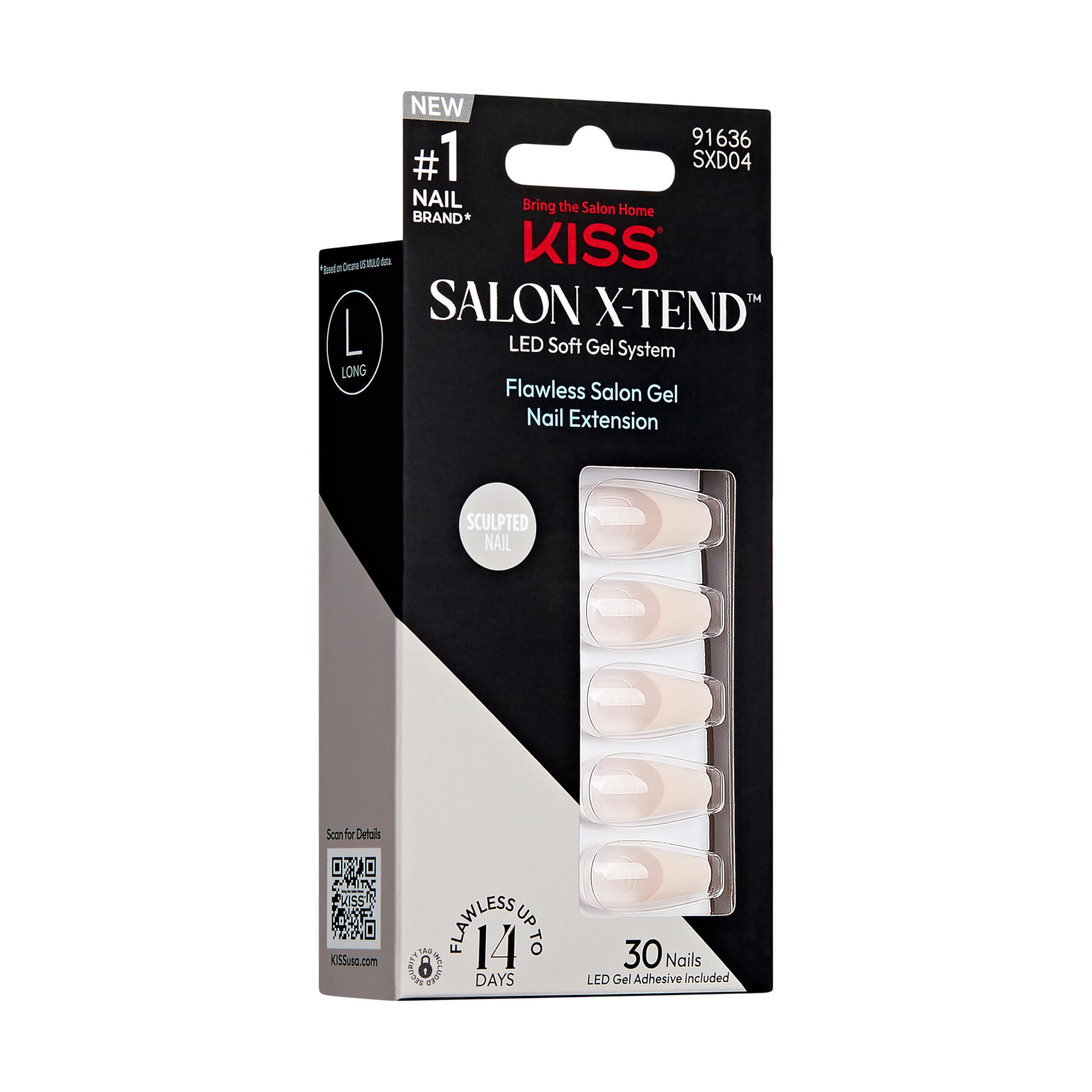 KISS Salon X-tend: retrait sans dégâts par trempage ou dissolvant KISS Glue OFF.