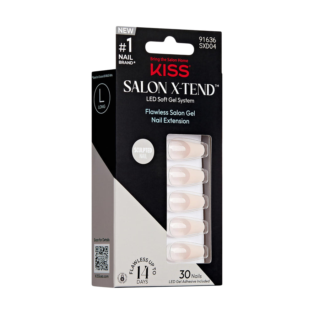 KISS Salon X-tend: retrait sans dégâts par trempage ou dissolvant KISS Glue OFF.