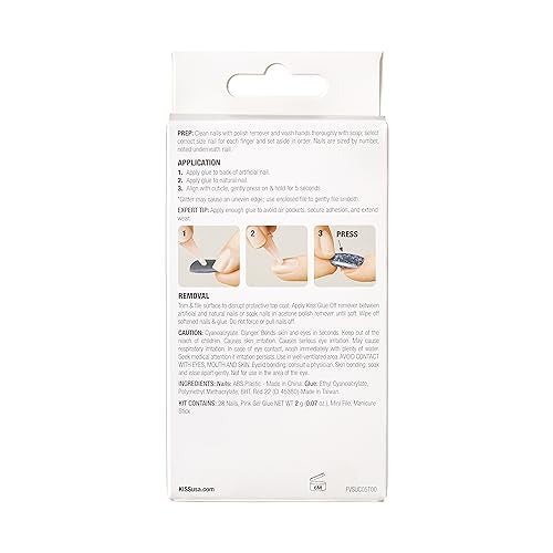 KISS Voguish Fantasy: rendu blanc brillant, fini gel lisse et durable.